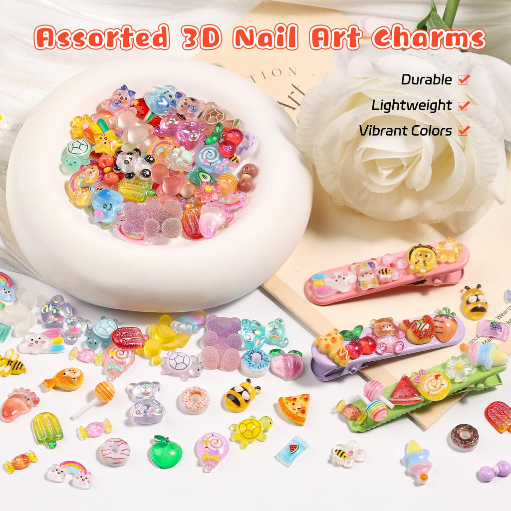 Kikonoke nail art charms set with precision tweezers