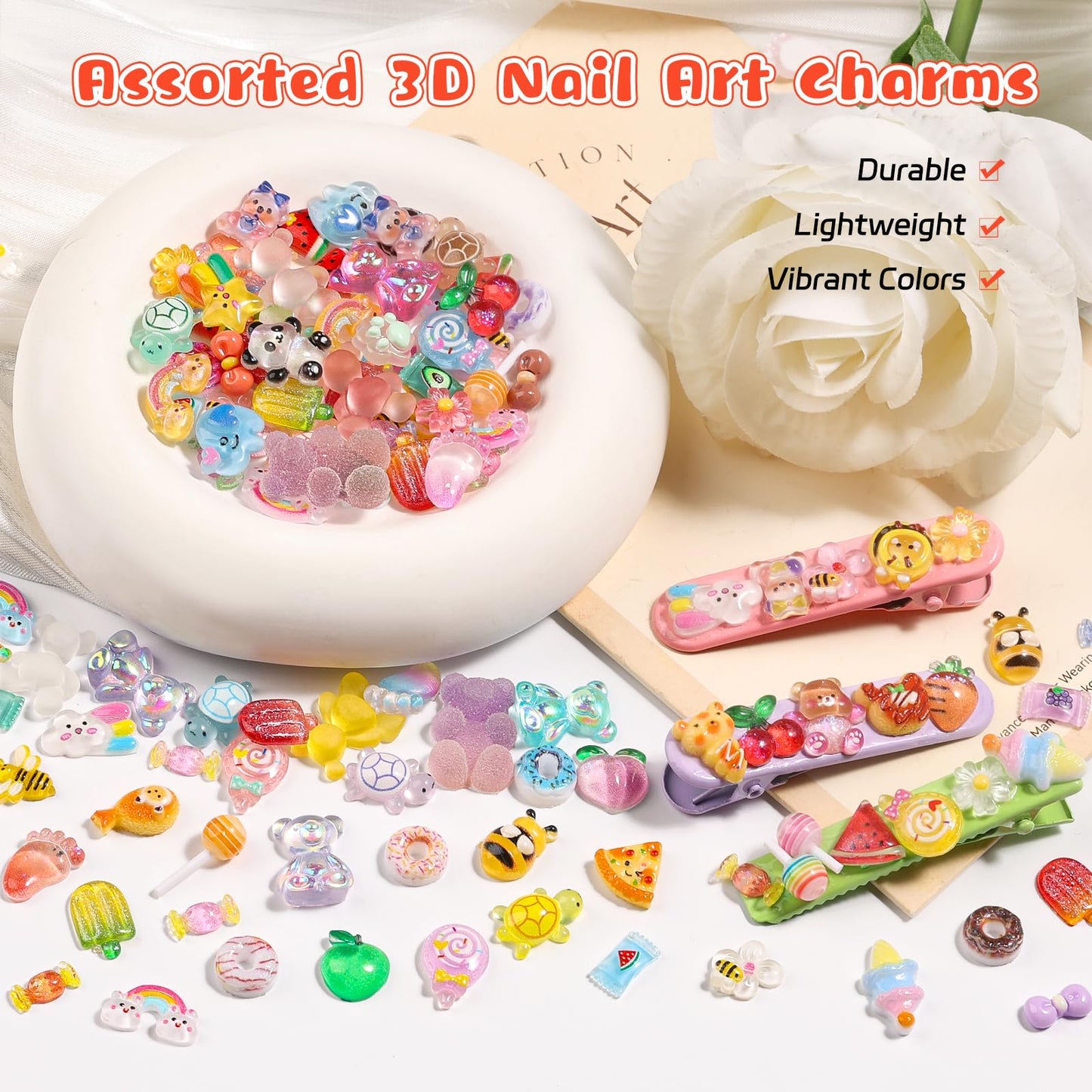 Kikonoke nail charms storage case with tweezers