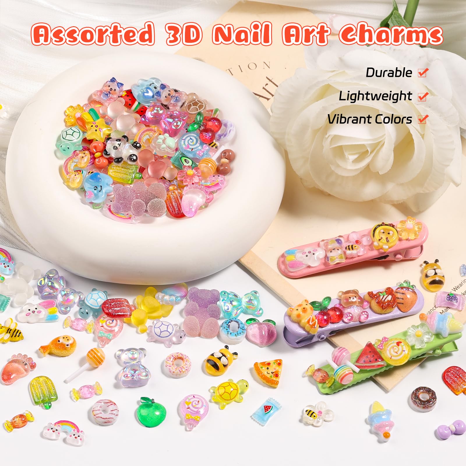 Kikonoke nail charms storage case with tweezers