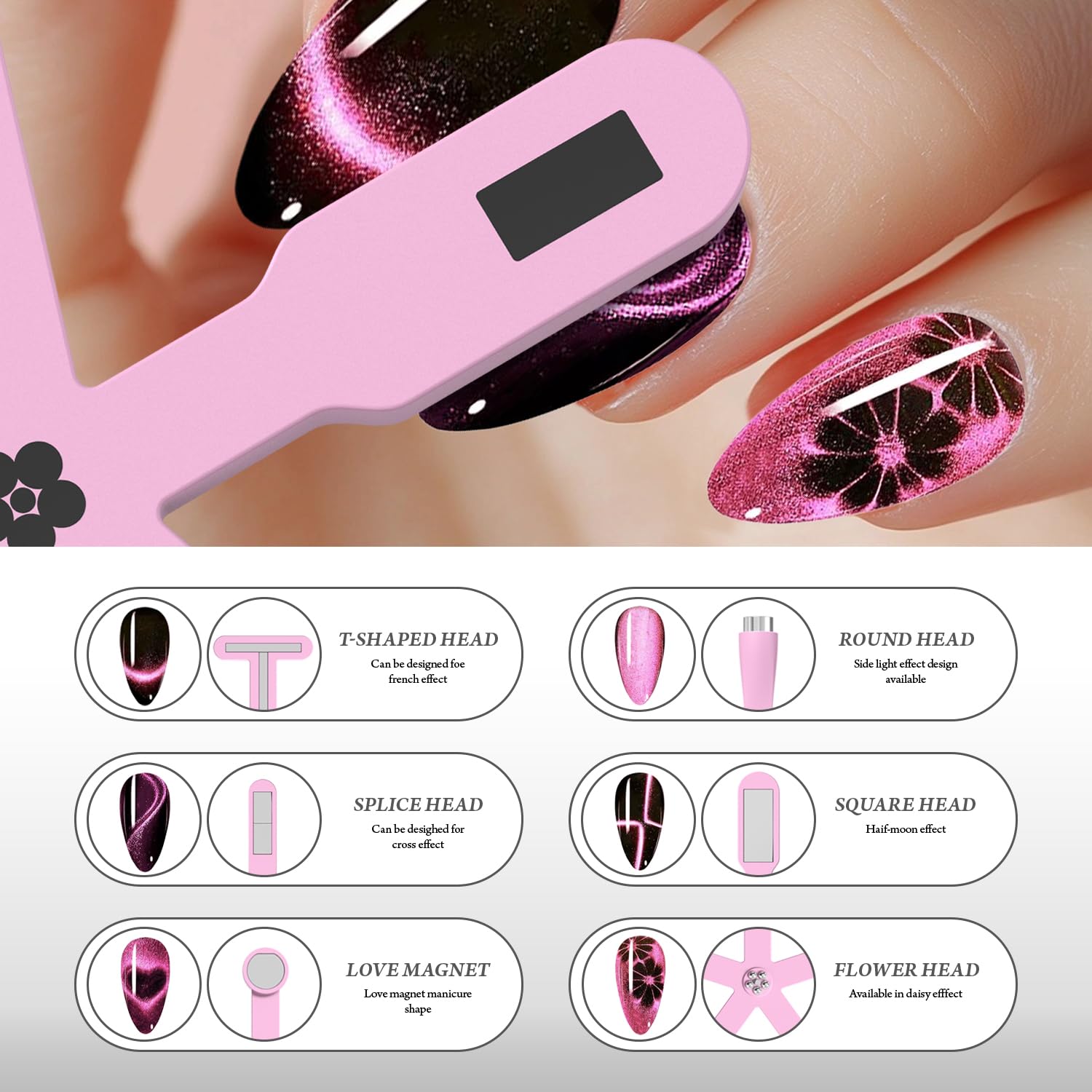 Wegodal nail art magnets creating French tip effect