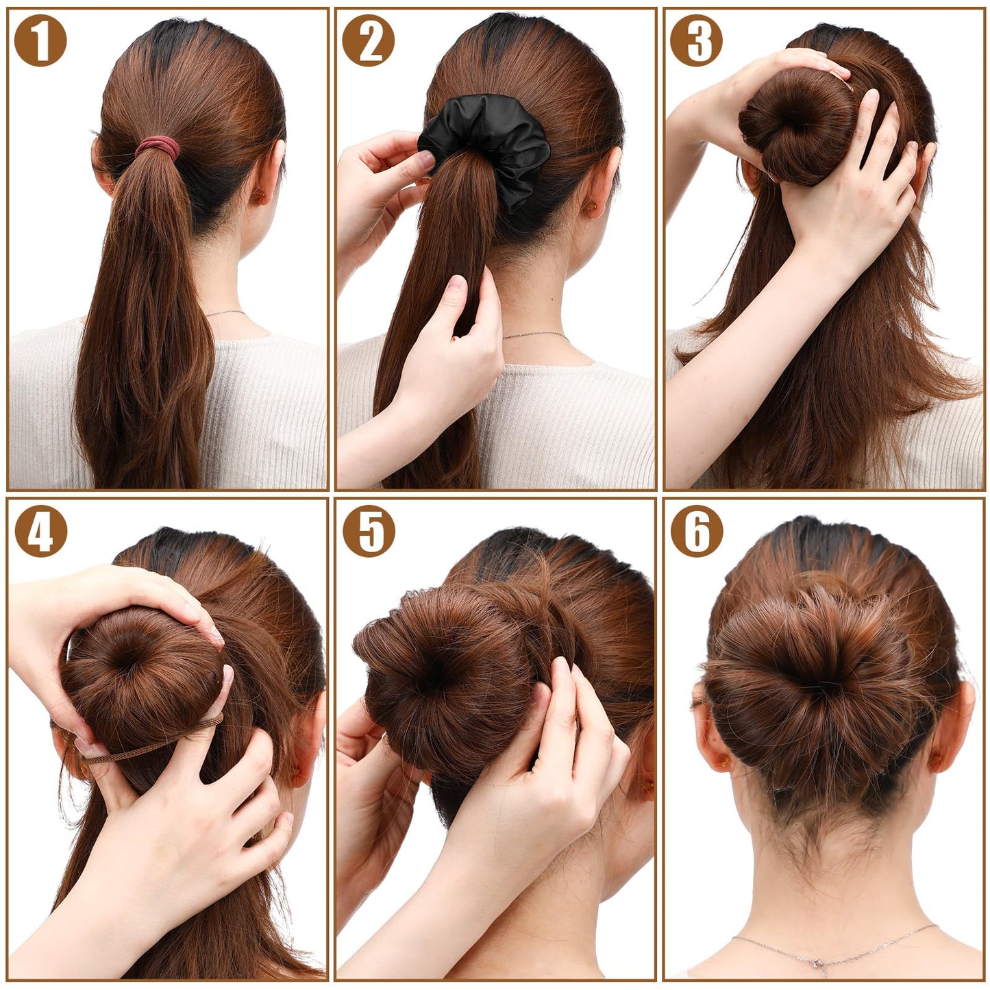 Yuxung USA imported hair styling accessory pack for creating high volume buns.