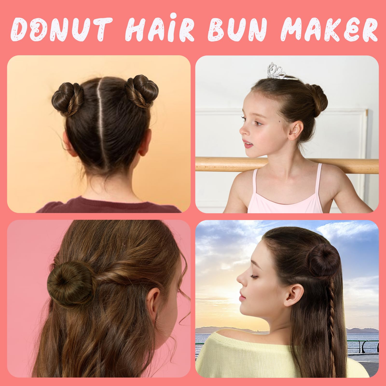 Four small foam donut bun makers for children