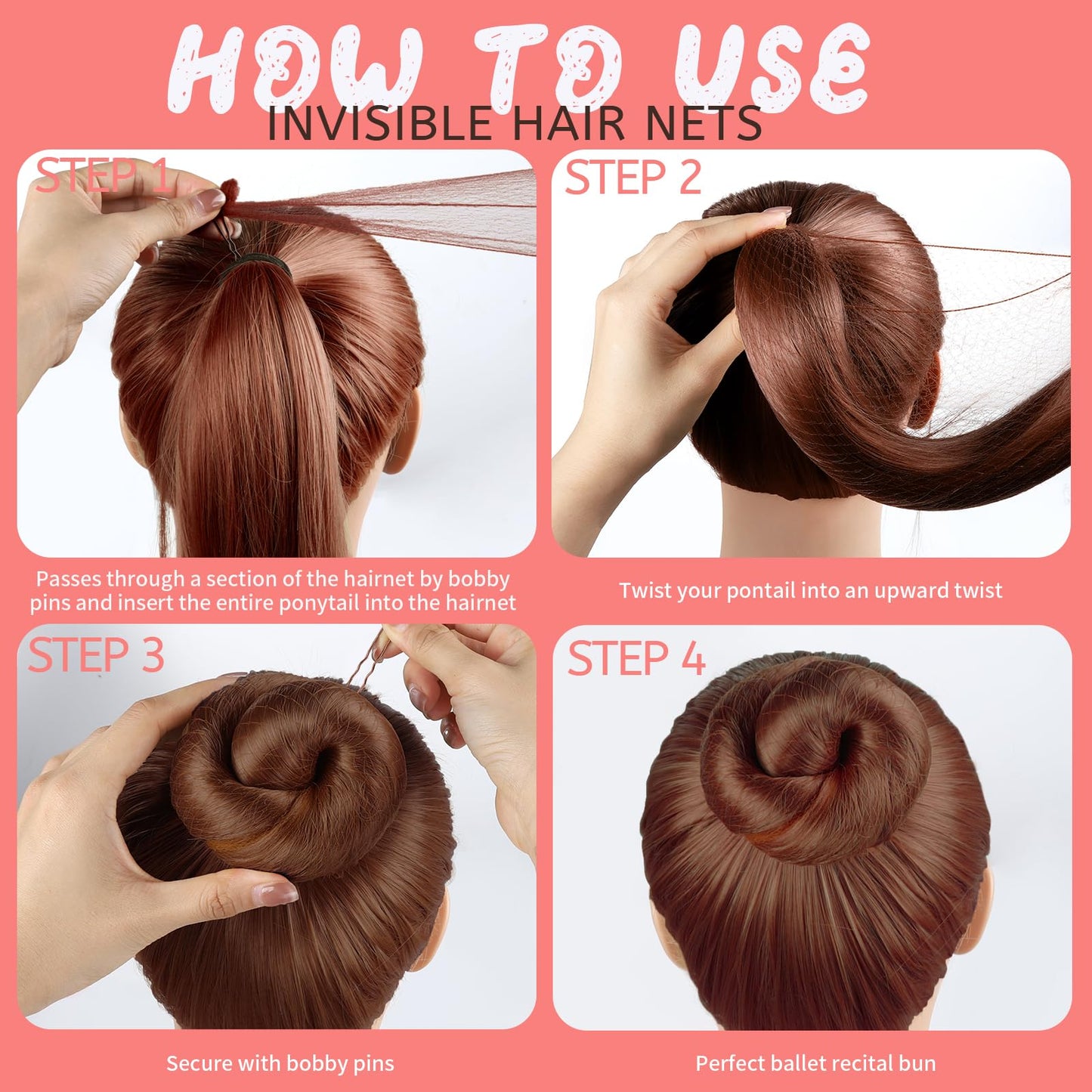 Finished ballet bun hairstyle using Teenitor kit