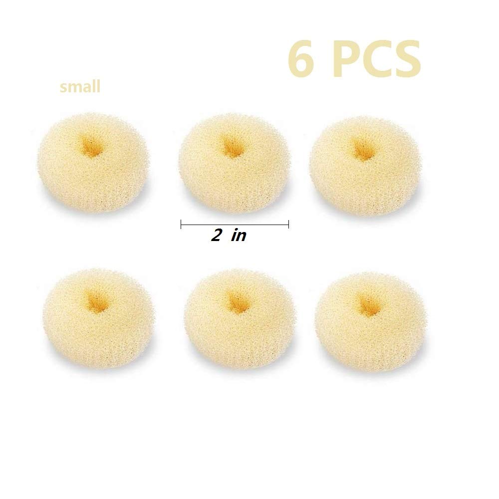 Premium imported lightweight hair donut set showing compact diameter measurements