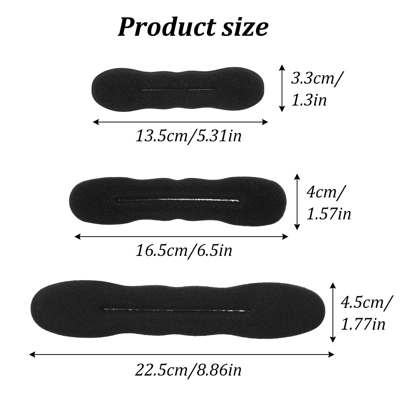 Black magic snap roll foam bun shapers for hair styling