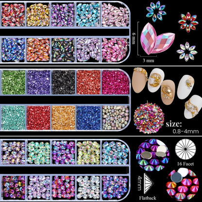 Ergonomic wax pen rhinestone picker picking up a small colorful flatback gem from the storage container.