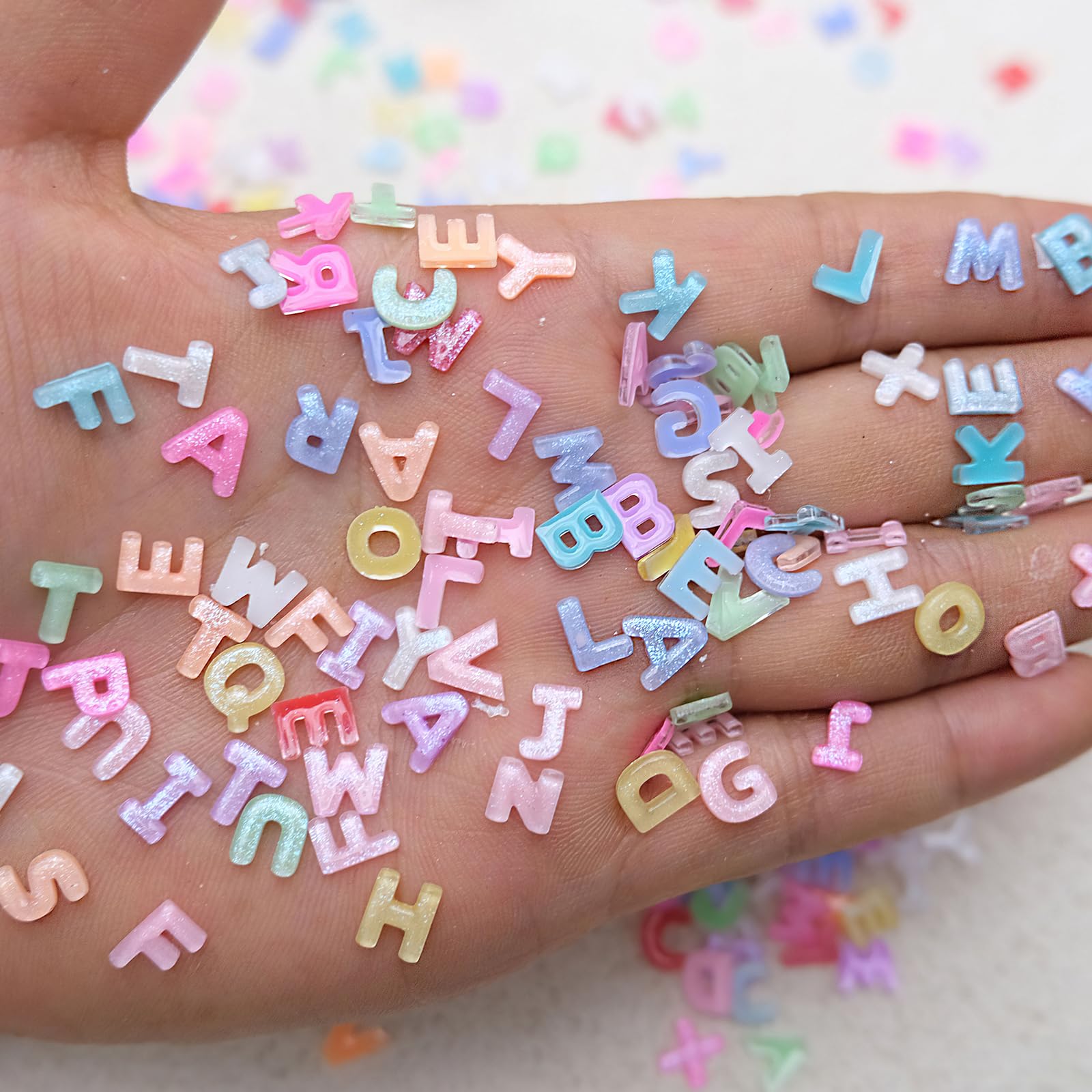Assorted candy color letter charms for diy crafts