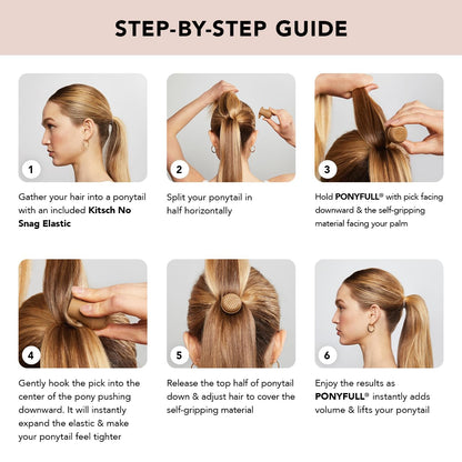 Side profile of Kitsch Ponyfull Blonde tool for thin hair lifting