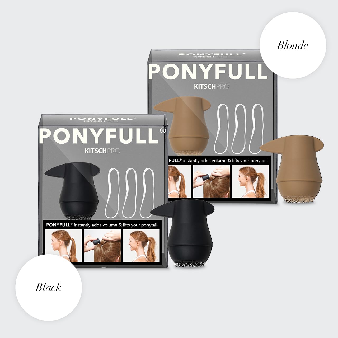 Close up of the patent-pending Kitsch Pro Ponyfull hair holder design