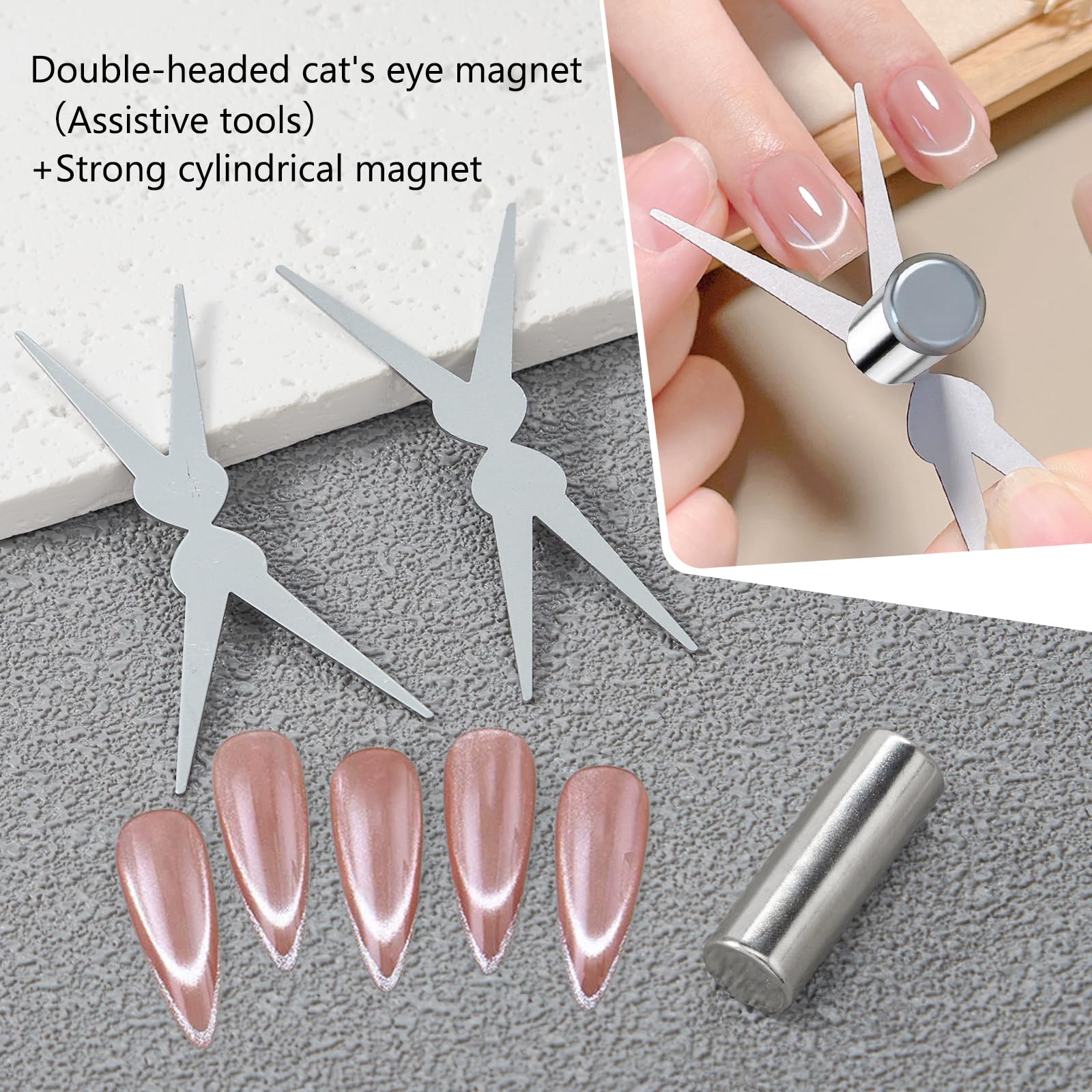 Dual ended magnetic pen for cat eye gel polish
