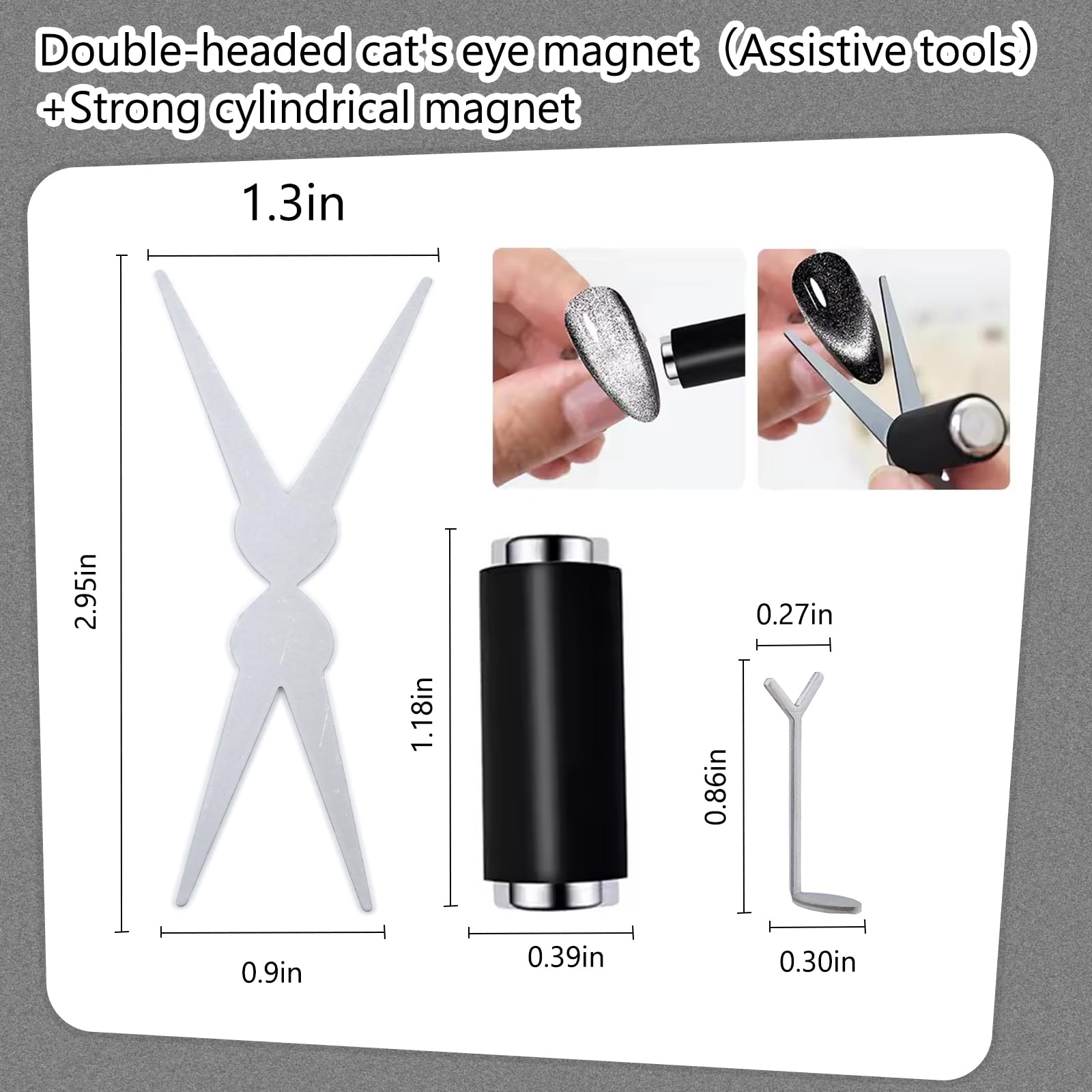 NPAH magnetic nail art tool kit components spread out
