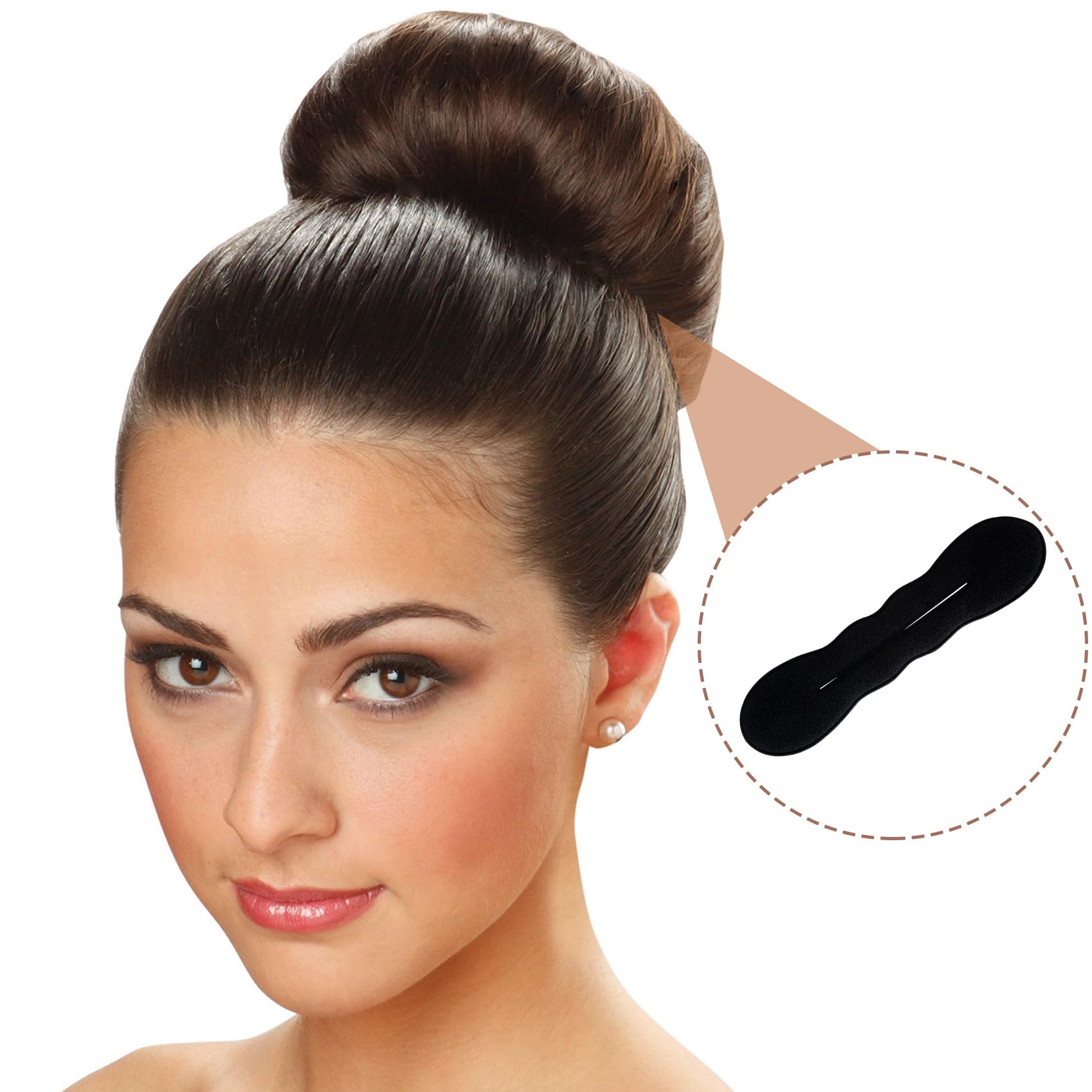 Black sponge hair bun shaper tools for long and curly hair