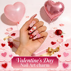 Compartment storage wheel with Valentine heart nail charms kit