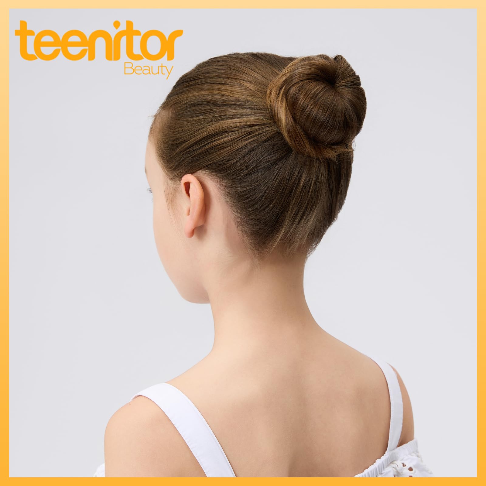 Dark brown and light brown hair bun makers for color matching