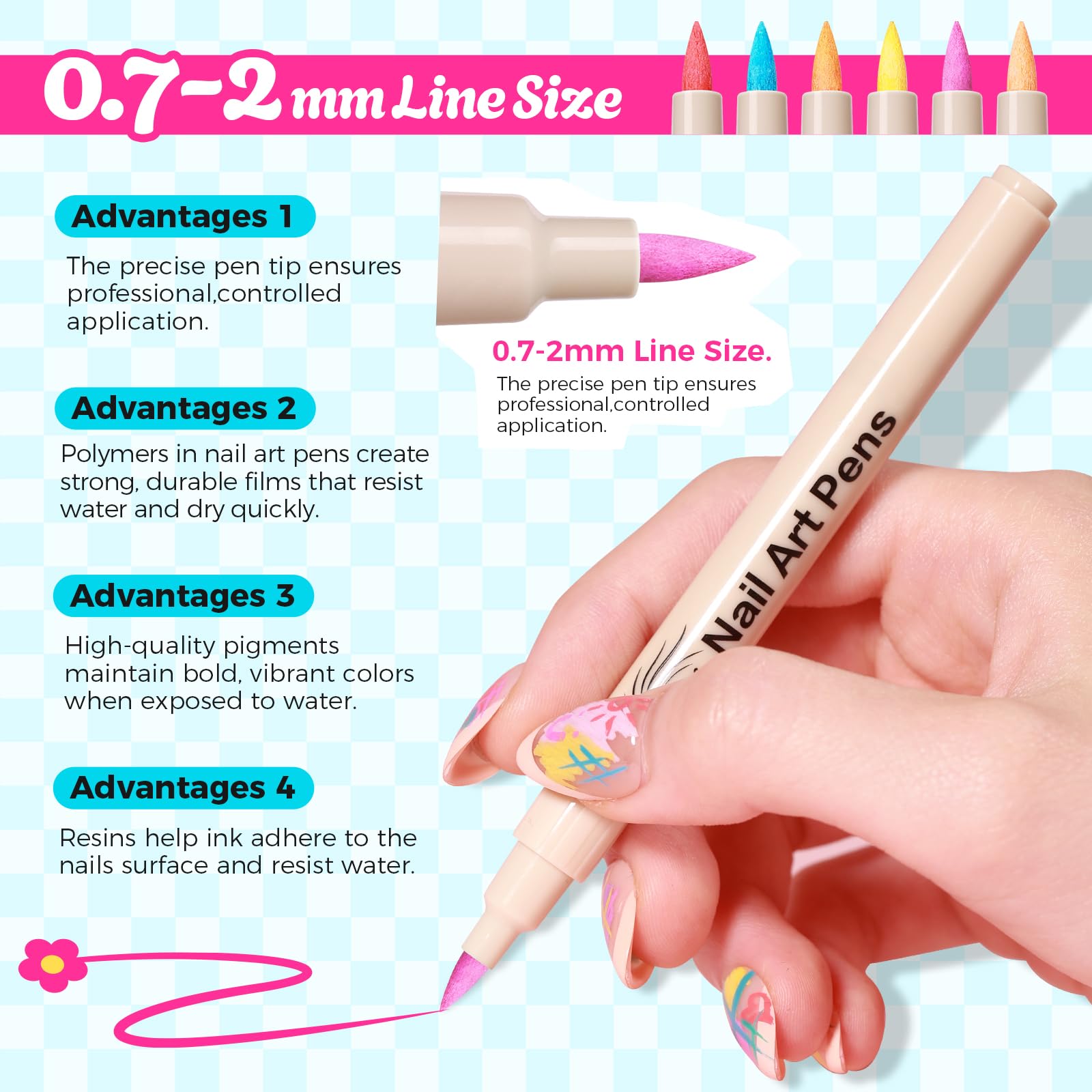 Gellaktik nail art pens set in colorful packaging