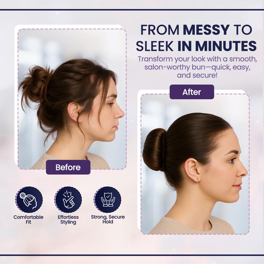 Brown hair bun maker accessory for kids and adults
