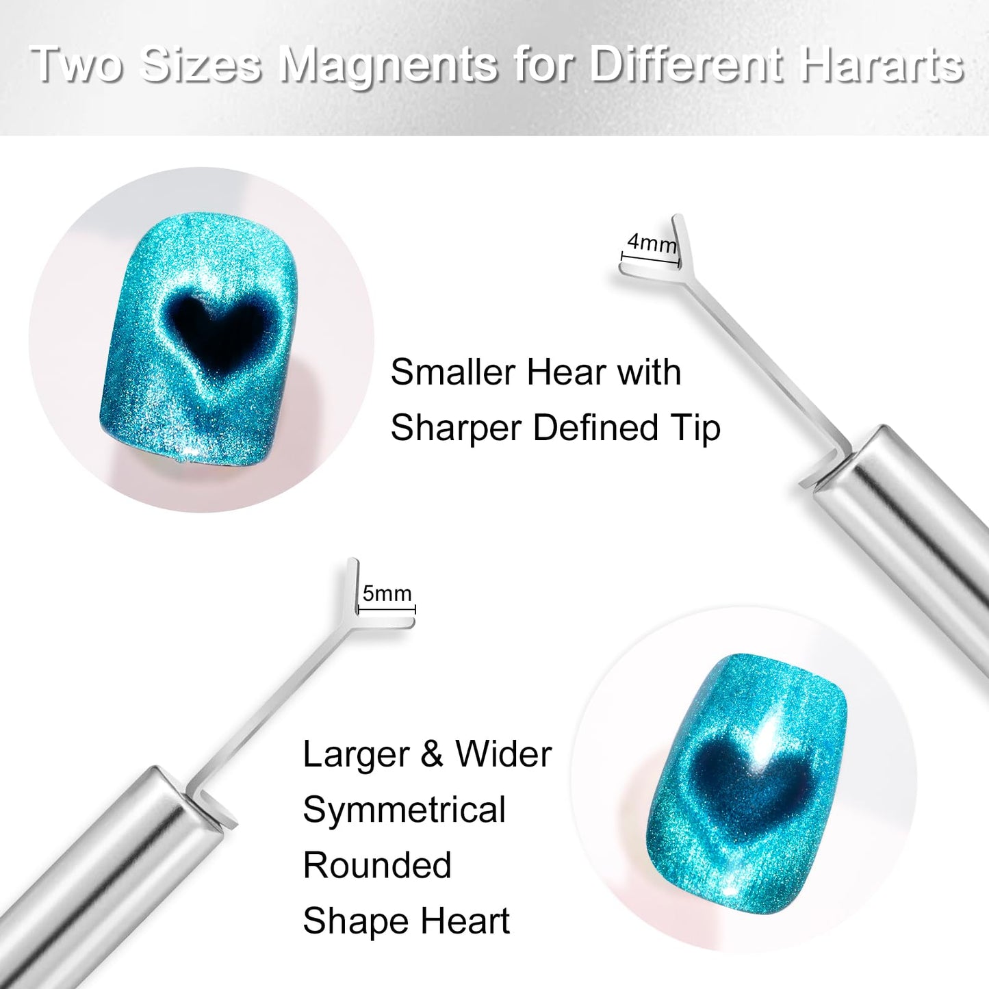 Y-shaped magnetic guide for professional heart nail art