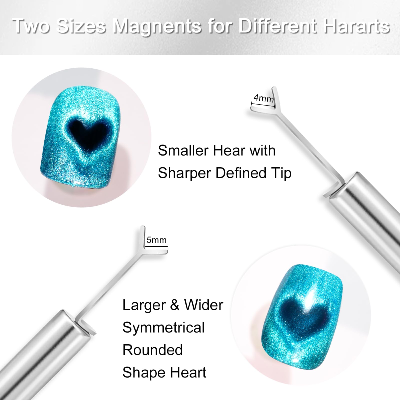 Y-shaped magnetic guide for professional heart nail art