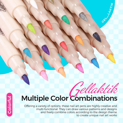 Gellaktik quick drying nail art markers variety