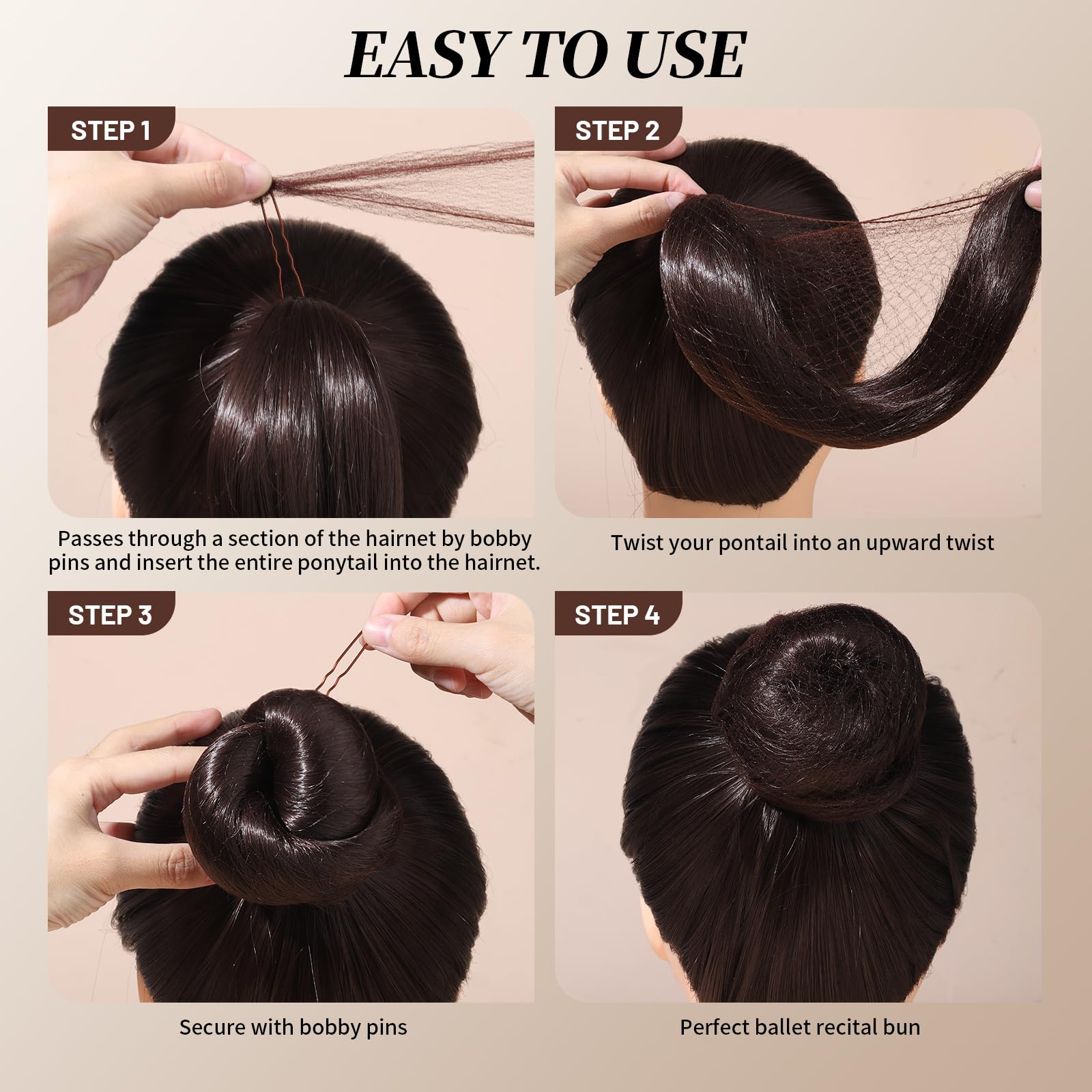 Teenitor styling accessories showing six centimeter bobby pins and mesh nets