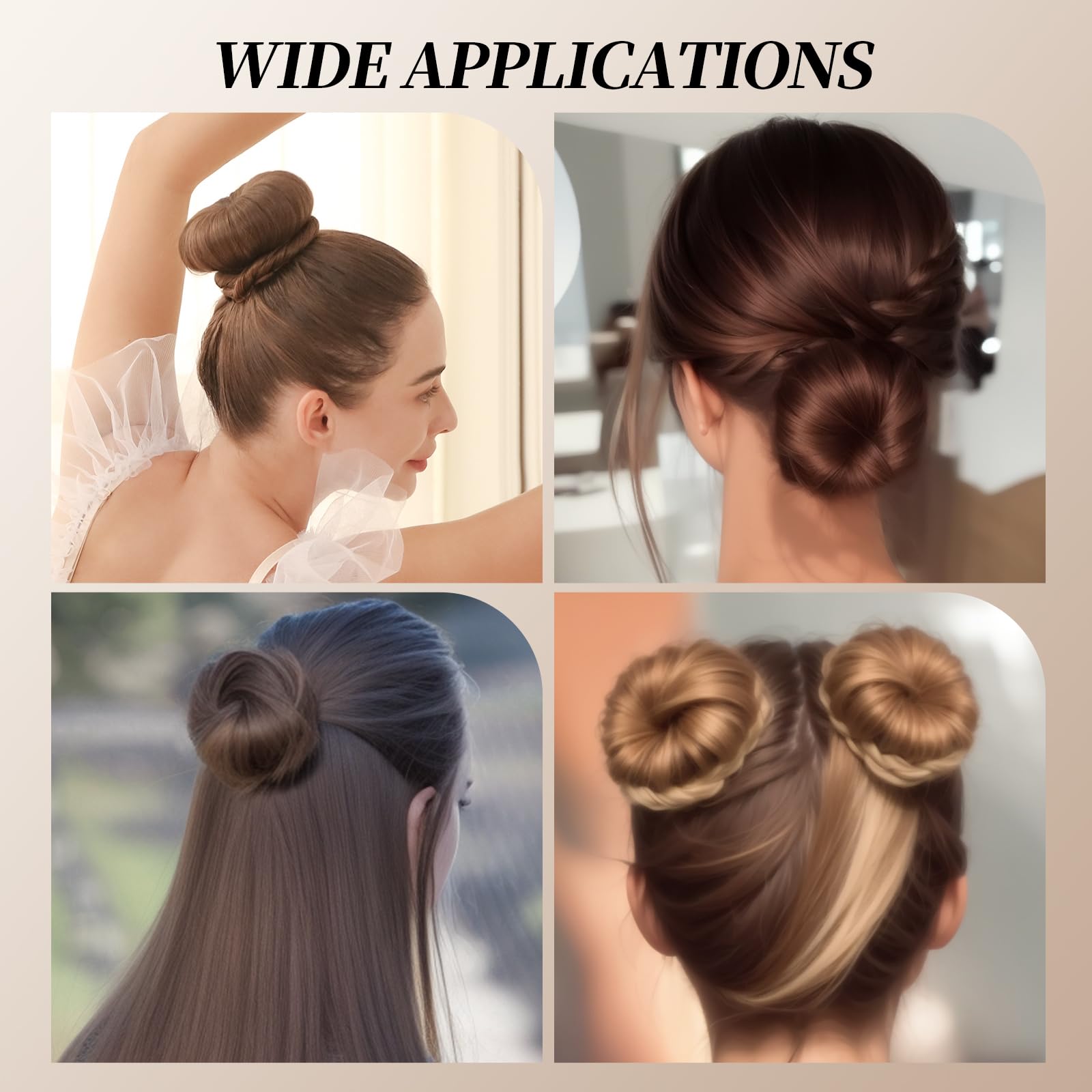 Teenitor medium hair bun maker set package contents for dark hair
