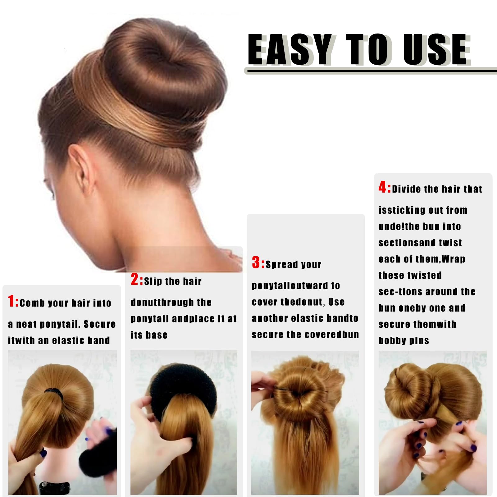 Lightweight polyester foam donut bun maker showing elastic texture close up