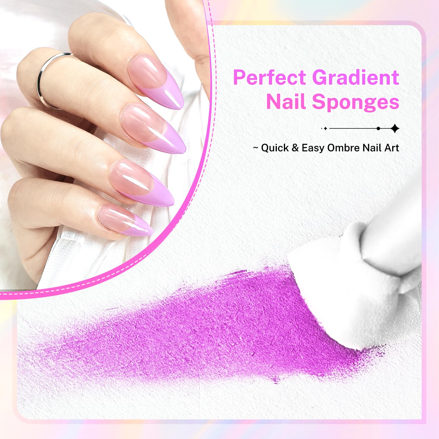 White mini tofu sponges for ombre and gradient nail art