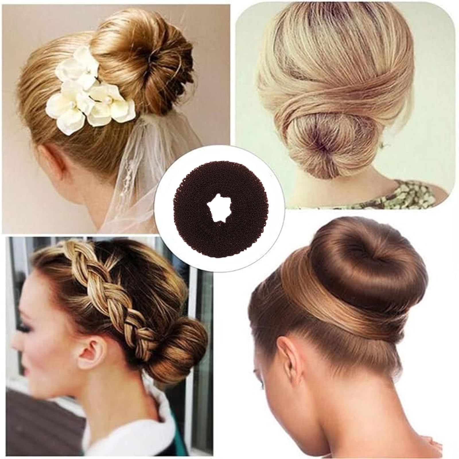 FORESRUM ballet bun shaper kit packed with ten brown pieces for women and kids