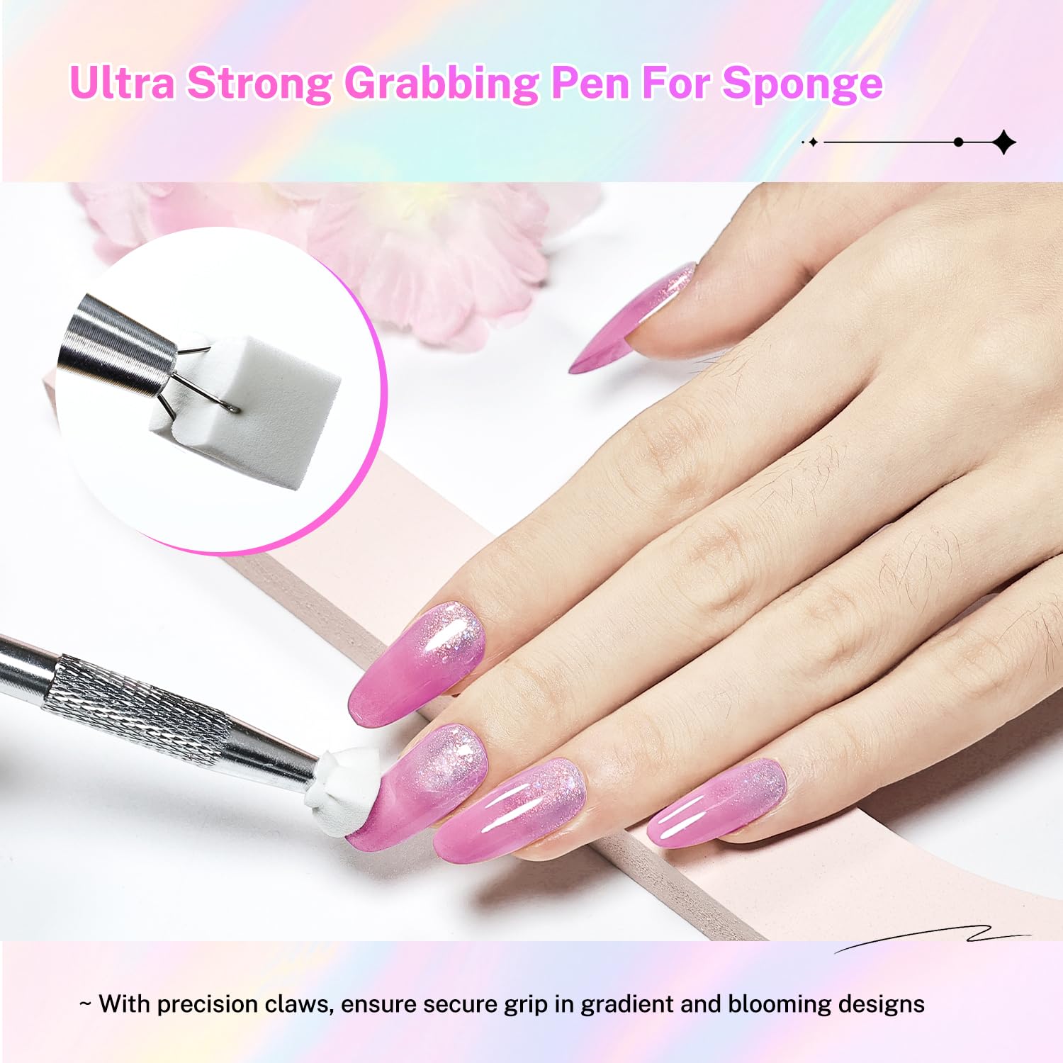 Professional nail art kit including sponge set and metal tool