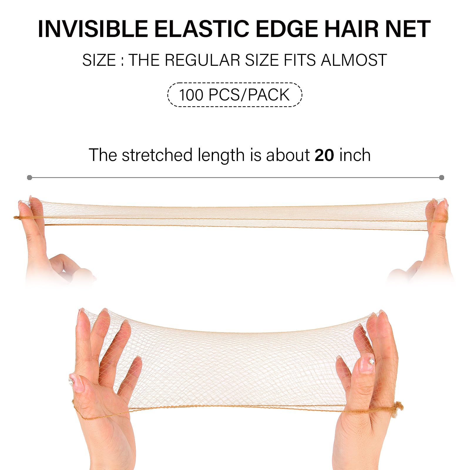 Individually wrapped invisible hair nets for professional food service hygiene