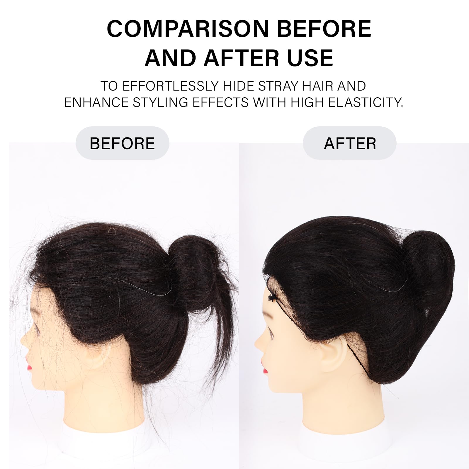 Independently packed sanitary hair nets for women buns and culinary use