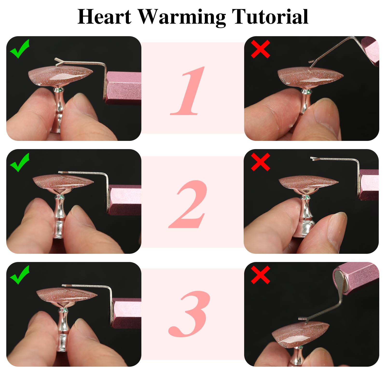 Detailed view of the Y-shaped magnetic guide for nails