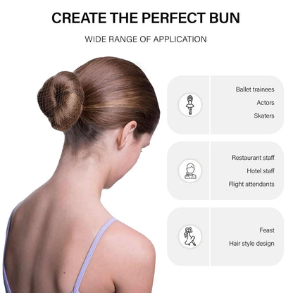 Soft ultra fine mesh brown hair net demonstrating invisible scalp blending