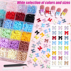 Vynelle multicolor 3d resin bows close up display