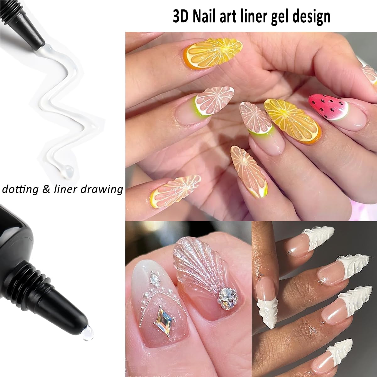 Application of Fcozpjk 3D gel for embossed nail designs