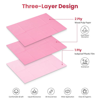 Close up shot of the pink three ply waterproof material on the Etercycle manicure table cover.