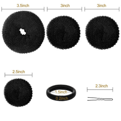 YaFex brown mesh hair donut ring shaper set for creating ballet sock buns