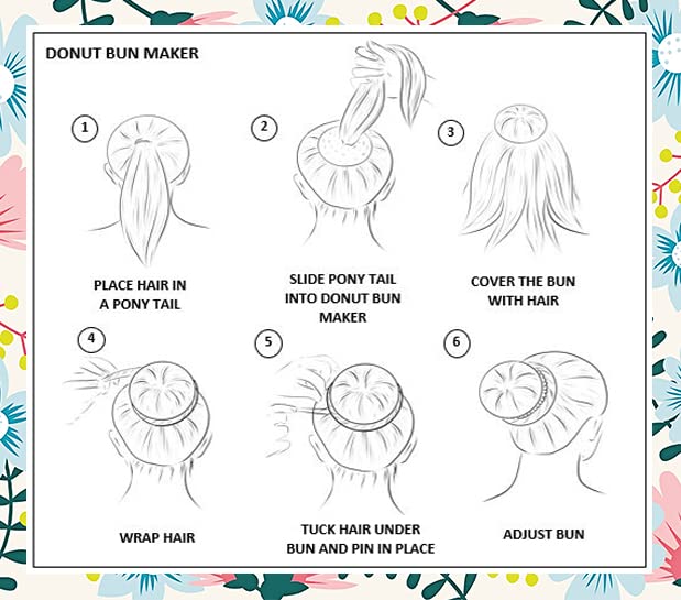 Styla Hair kids hair donut showing the exact two inch diameter measurement for scale