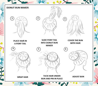 Styla Hair kids hair donut showing the exact two inch diameter measurement for scale