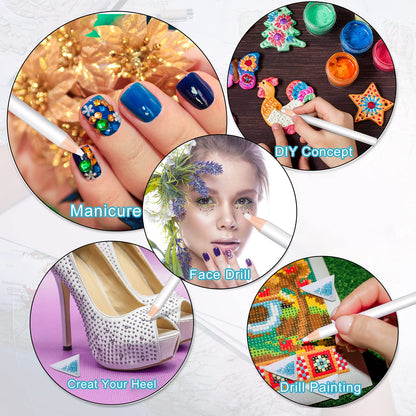 Full product display of the imported Maitys rhinestone picker set highlighting the premium packaging and components.