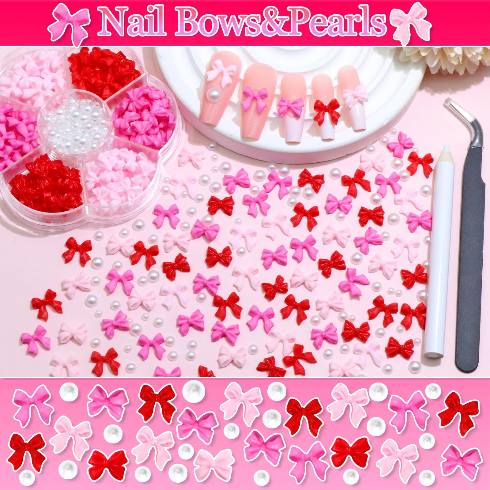 White flatback pearls for nail art decoration
