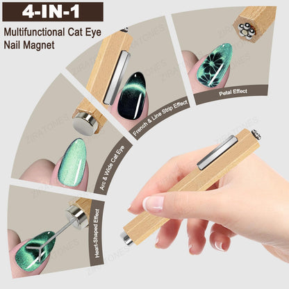 Close up of Ziratones 3-in-1 magnetic nail art pen showing heart tip