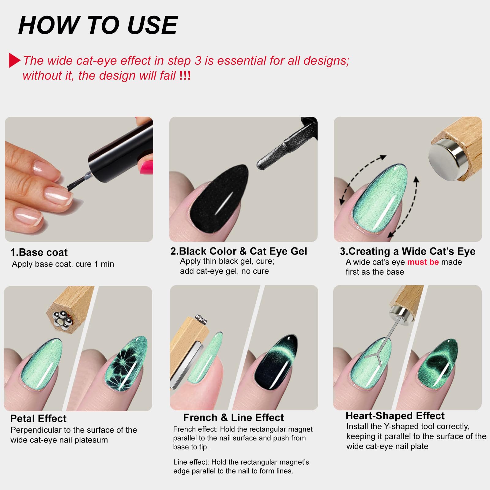 Ziratones nail magnet tool demonstrating cat-eye gel polish application