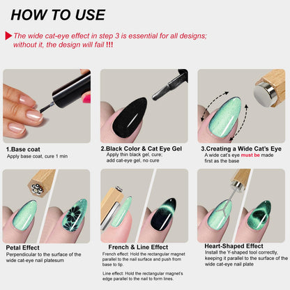 Ziratones nail magnet tool demonstrating cat-eye gel polish application