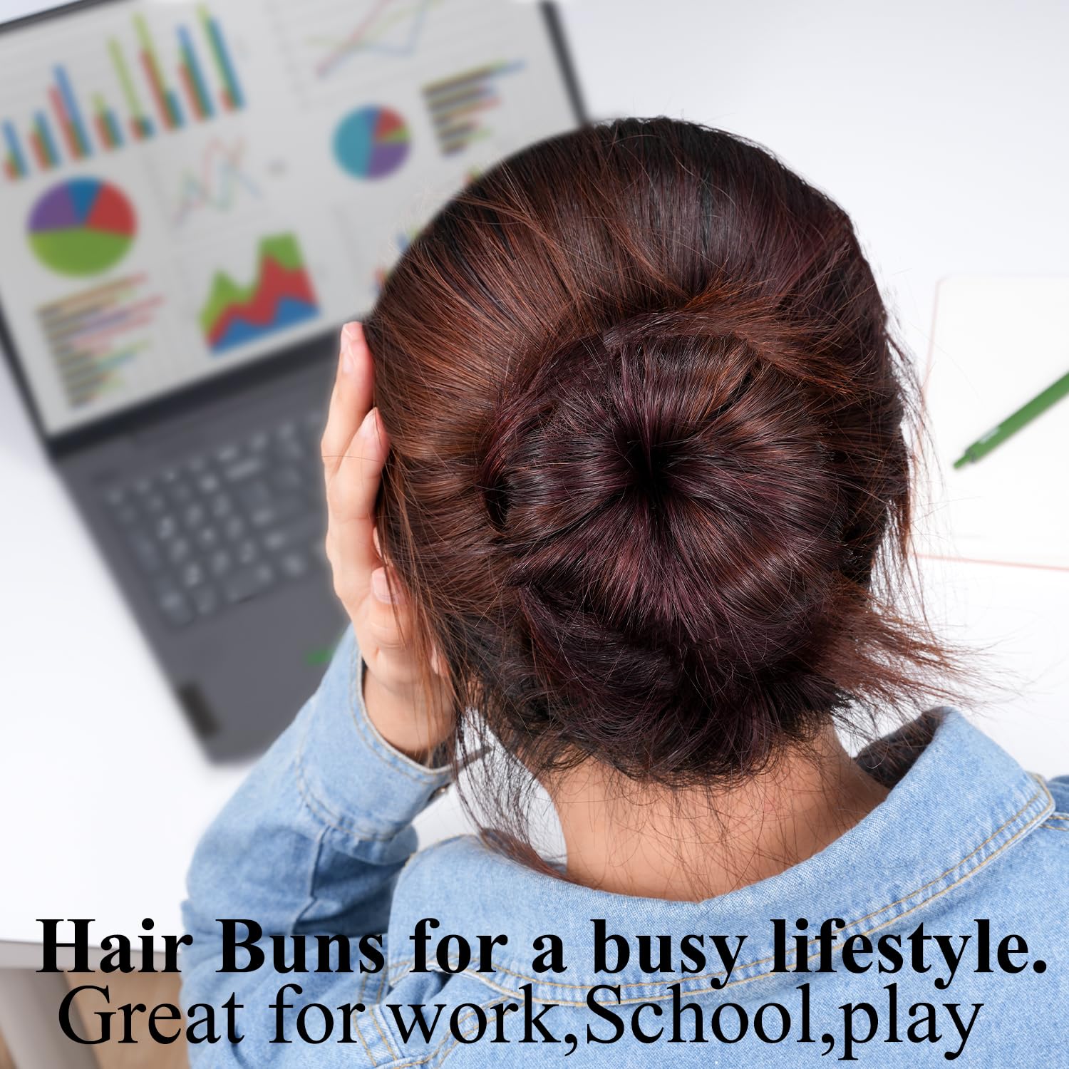 Premium imported USA hair accessories for volume enhancing sock buns on blonde hair.