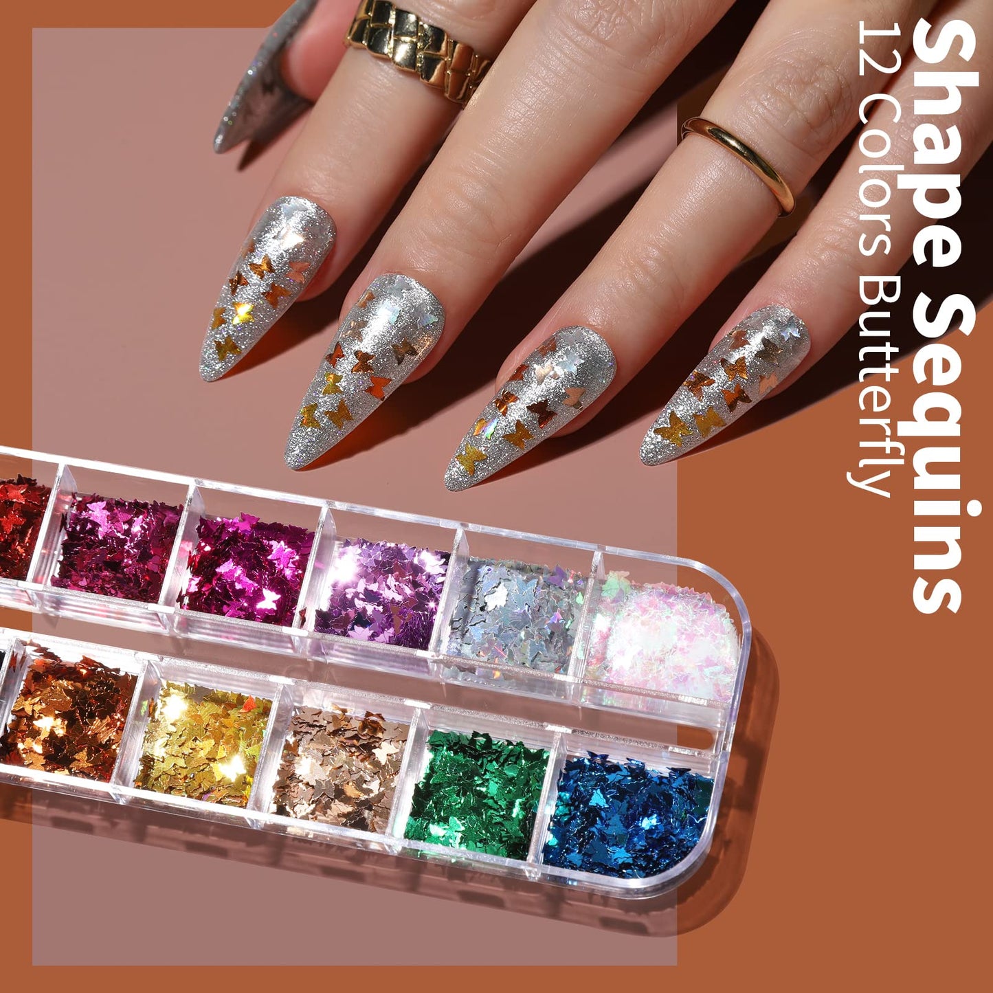 Assorted sheets of adhesive backed vinyl nail stickers with various trendy patterns