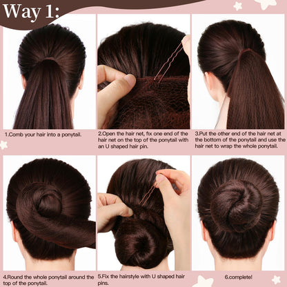 Fandamei mesh bun cover hair accessories kit being unboxed for dance performance preparation