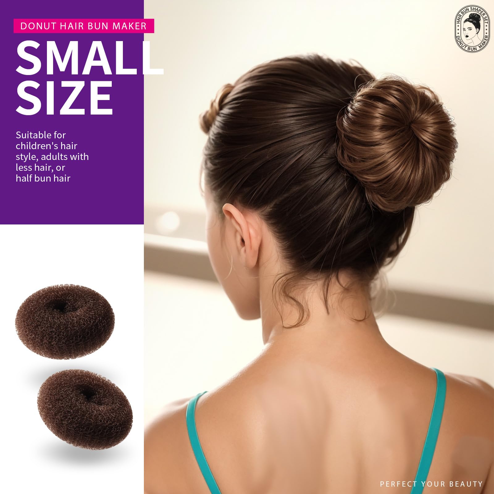 Teenitor hair accessory kit with five elastic bands and twenty u-shaped bobby pins