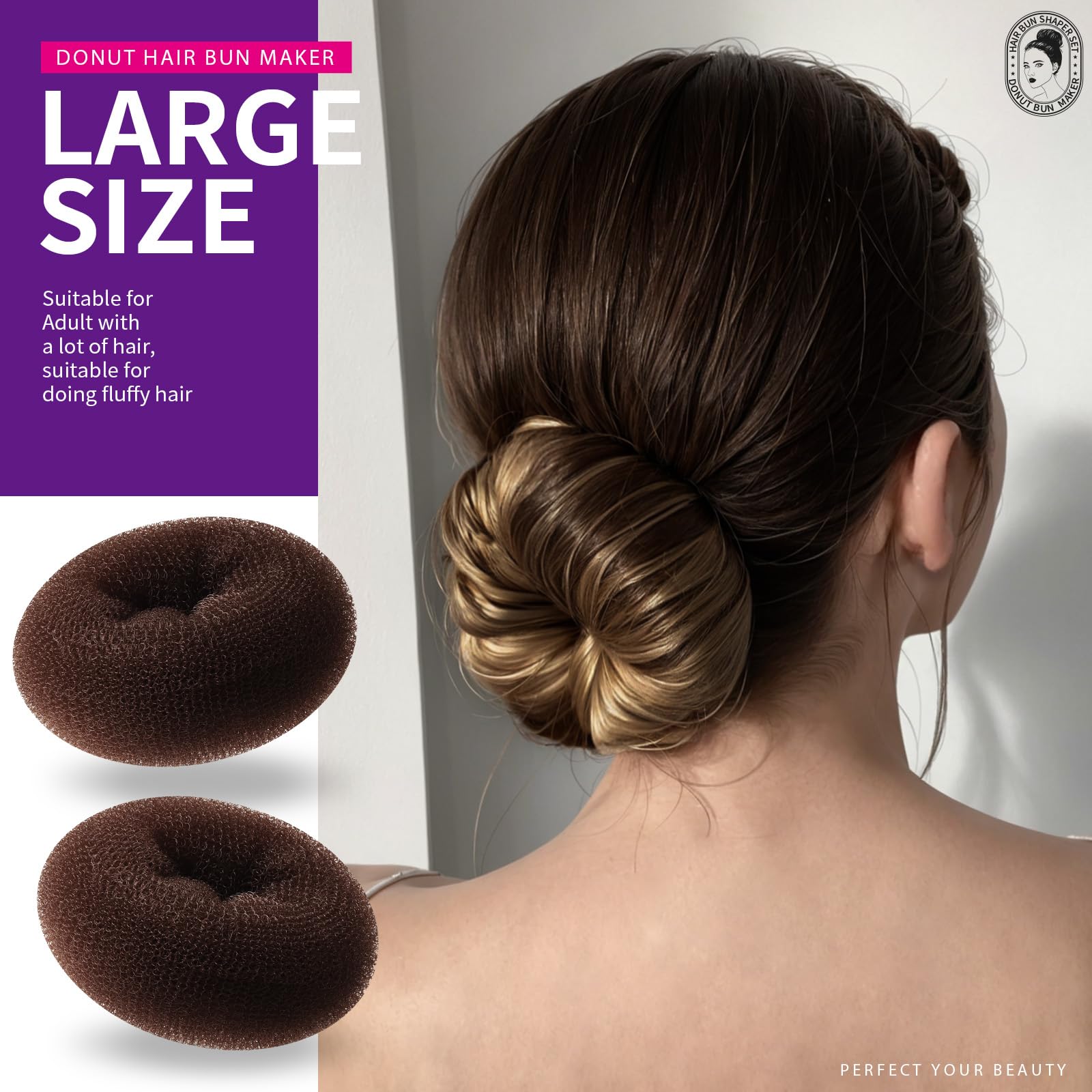Premium flexible nylon mesh donut rings for secure hair styling without damage