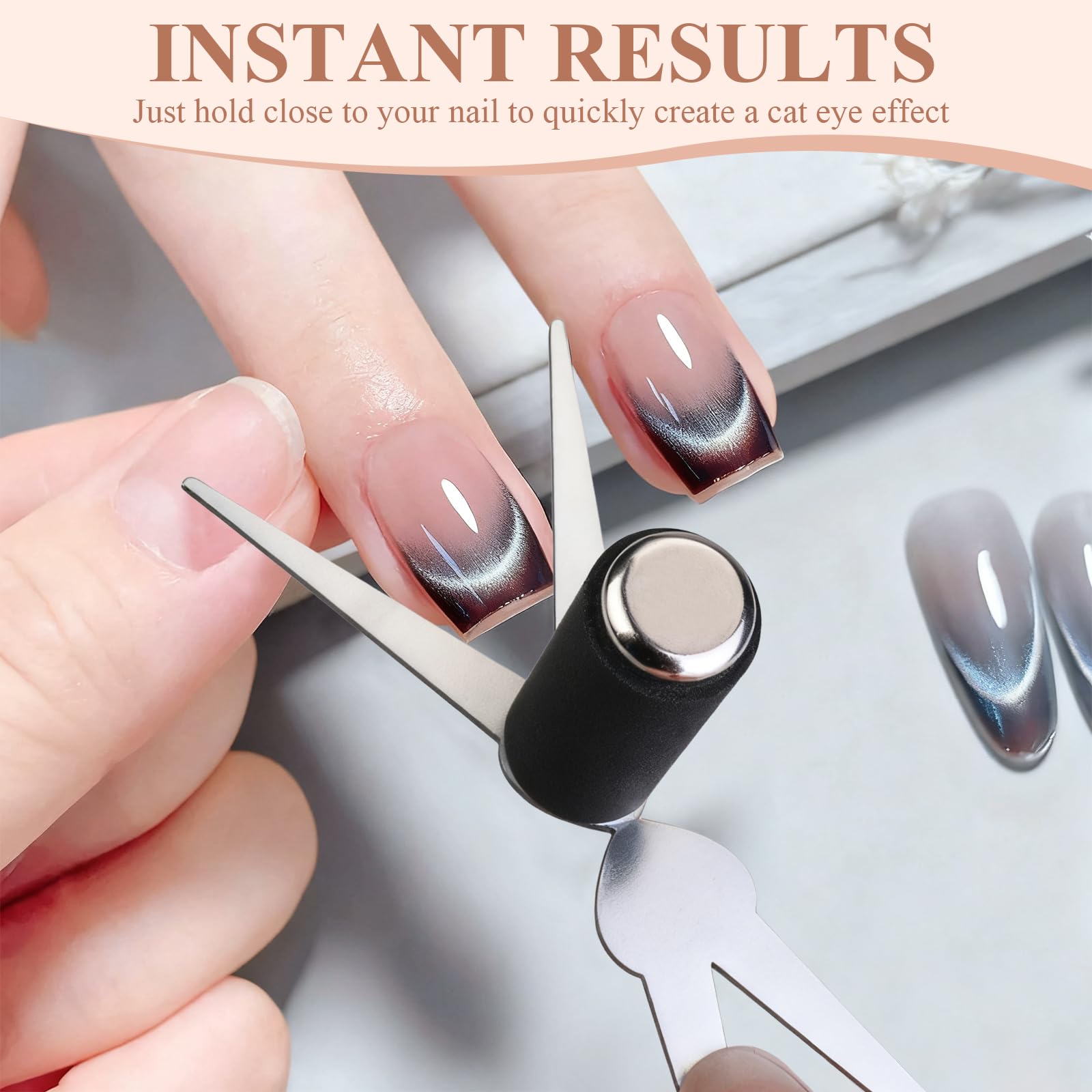 Two scissor shaped magnets for french nail art